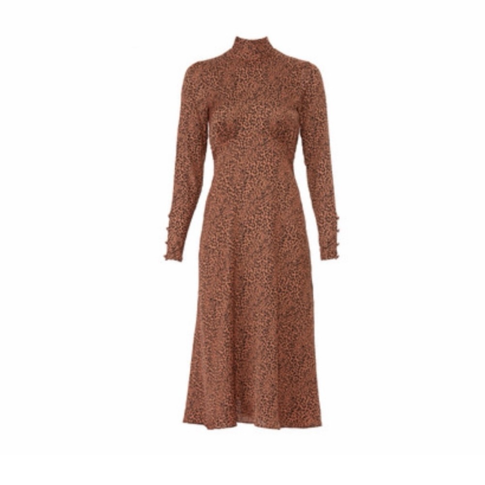 Free People Loveless Leopard Silky Midi Dress